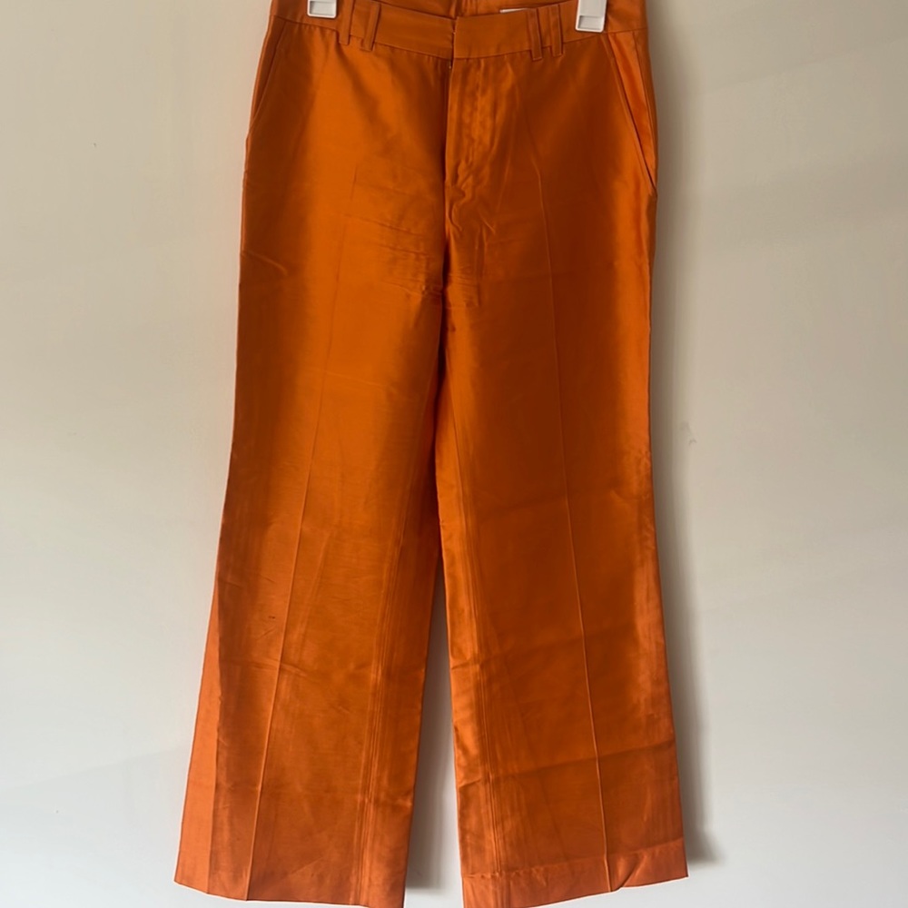 Perry Ellis Size 4 100% Silk Wide Pants